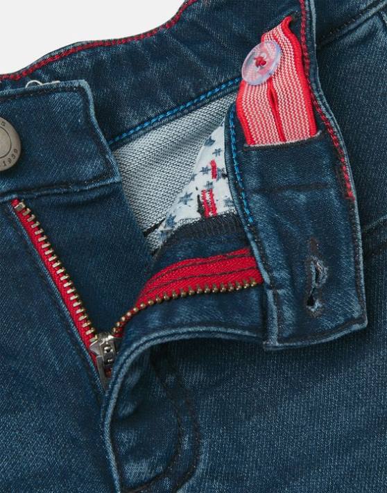 Joules băieți jerseu brandon denim scurt 2-12 ani 48DH370 îmbrăcăminte albastru mijlociu | Joules Romania