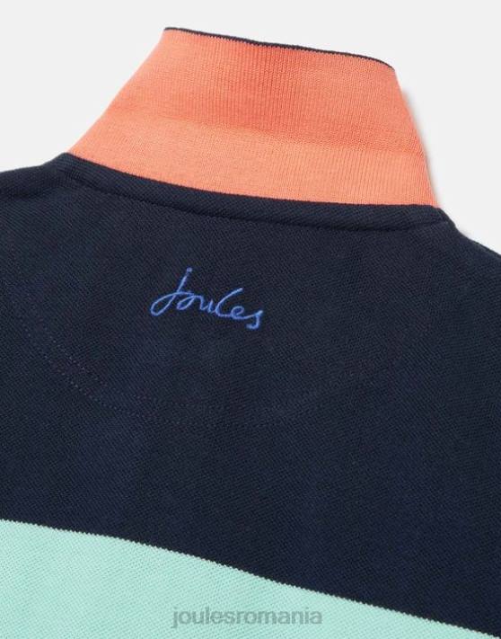 Joules băieți tricou polo cu dungi filbert 2-12 ani 48DH385 îmbrăcăminte dungă multiplă albastră | Joules Romania
