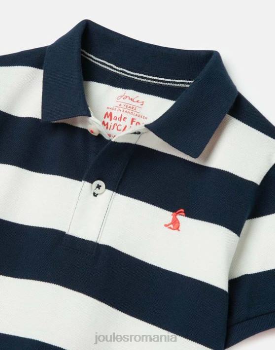 Joules băieți tricou polo cu dungi filbert 2-12 ani 48DH387 îmbrăcăminte dungă bleumarin franceză | Joules bags
