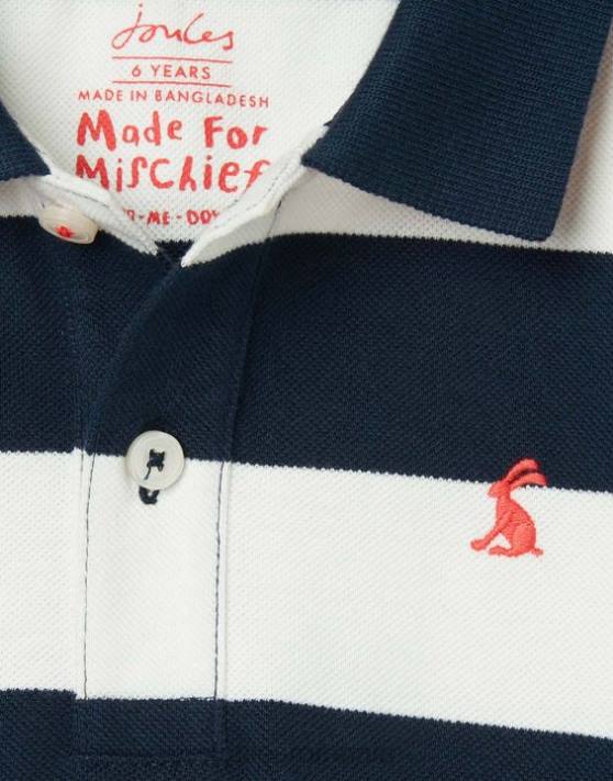Joules băieți tricou polo cu dungi filbert 2-12 ani 48DH387 îmbrăcăminte dungă bleumarin franceză | Joules bags