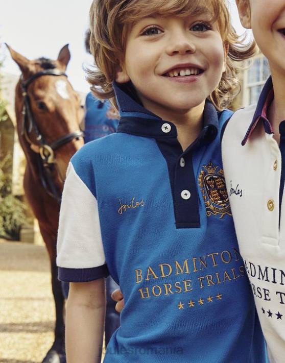 Joules băieți tricou polo unisex badminton copii 2-12 ani 48DH345 îmbrăcăminte albastru | Joules bags