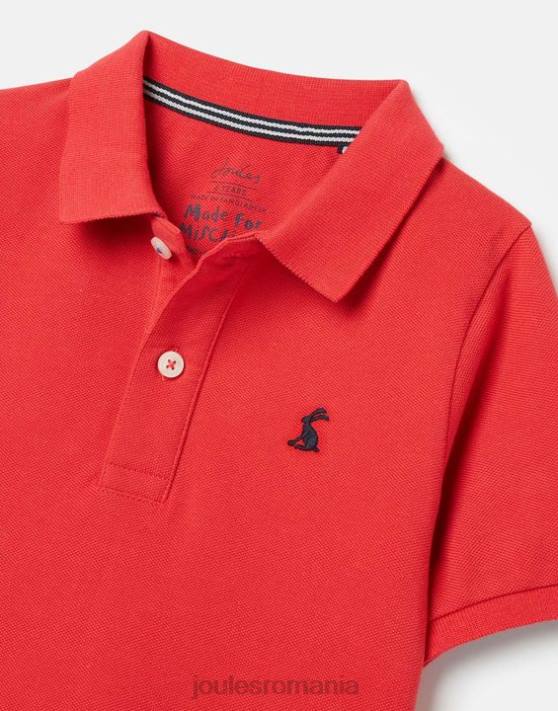 Joules băieți tricou polo woody 2-12 ani 48DH380 îmbrăcăminte roşu | Joules cizme