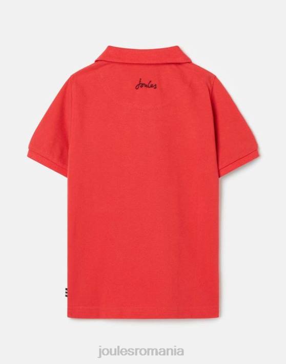 Joules băieți tricou polo woody 2-12 ani 48DH380 îmbrăcăminte roşu | Joules cizme