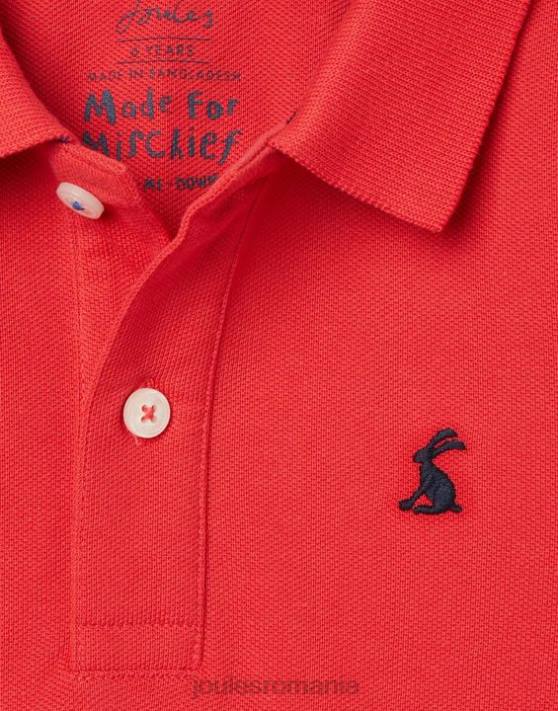 Joules băieți tricou polo woody 2-12 ani 48DH380 îmbrăcăminte roşu | Joules cizme