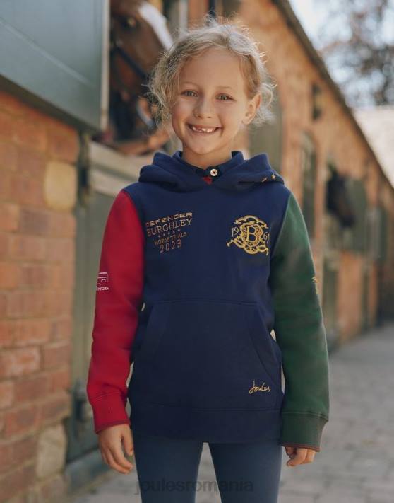 Joules băieți hanorac burghley unisex cu glugă 2-12 ani 48DH316 îmbrăcăminte marina franceză | Joules Romania