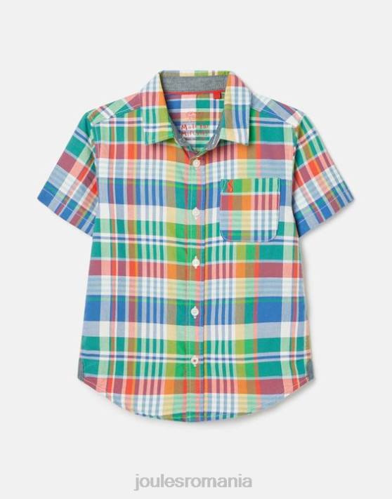 Joules băieți cămașă oxford cu mânecă scurtă sark 2-12 ani 48DH354 îmbrăcăminte cecul albastru | Joules bags