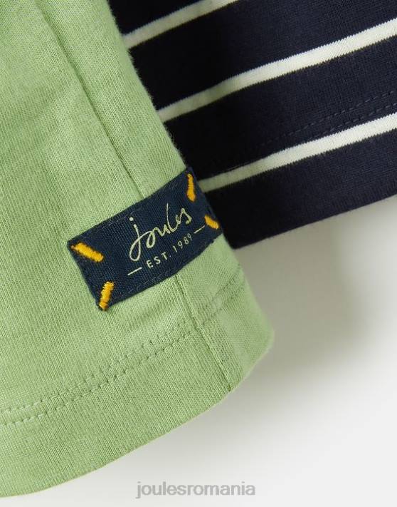 Joules băieți top de artă cu mânecă lungă chomp 2-8 ani 48DH341 îmbrăcăminte verde deschis | Joules cizme