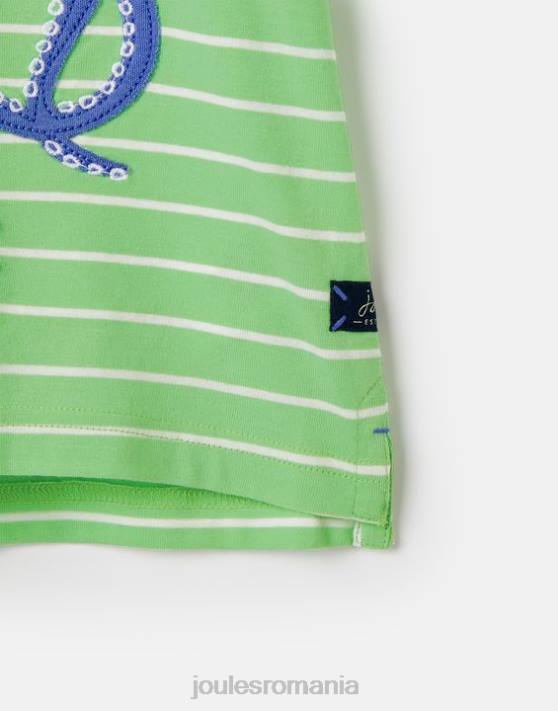 Joules băieți tricou aplicat archie cu maneca scurta 2-8 ani 48DH367 îmbrăcăminte caracatiță verde | Joules Romania