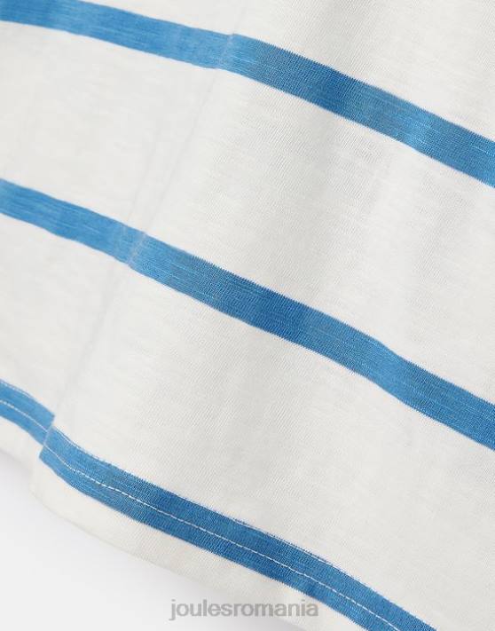 Joules băieți tricou cu dungi spălate 2-12 ani 48DH358 îmbrăcăminte dungă albastru deschis | Joules Romania