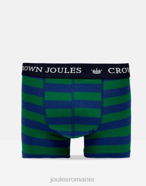Joules bărbați boxeri crown bumbac pachet 2 48DH172 accesorii dungă verde albastră | Joules Romania