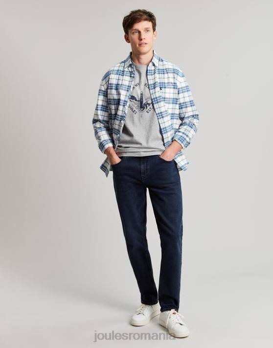 Joules bărbați blugii din denim cu 5 buzunare Oakham slim fit 48DH205 îmbrăcăminte denim spălat cu cerneală | Joules Romania