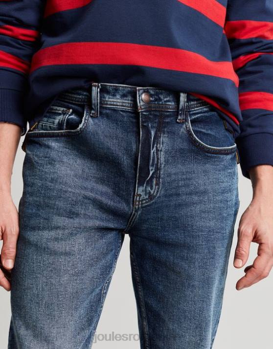 Joules bărbați blugii din denim cu 5 buzunare Oakham slim fit 48DH230 îmbrăcăminte denim cu spălare medie | Joules cizme