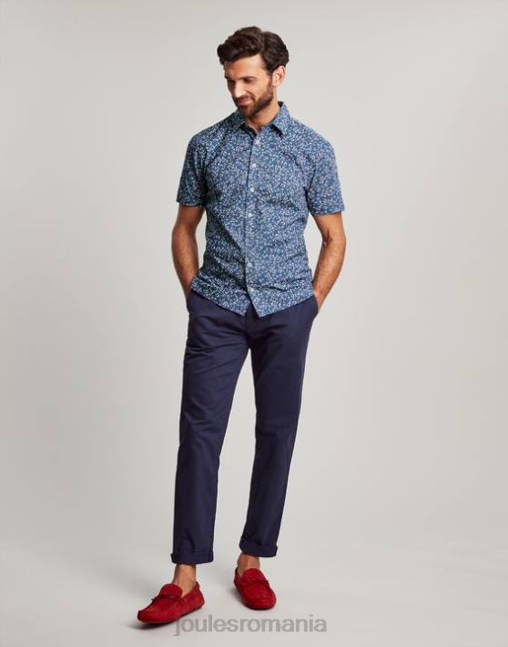 Joules bărbați cămașă cu imprimeu lloyd cu potrivire clasică 48DH195 îmbrăcăminte ditsy albastru | Joules bags