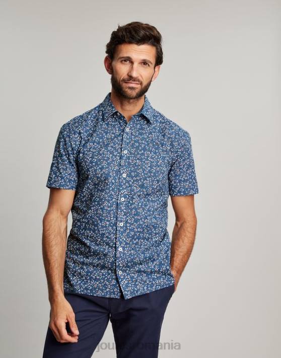 Joules bărbați cămașă cu imprimeu lloyd cu potrivire clasică 48DH195 îmbrăcăminte ditsy albastru | Joules bags