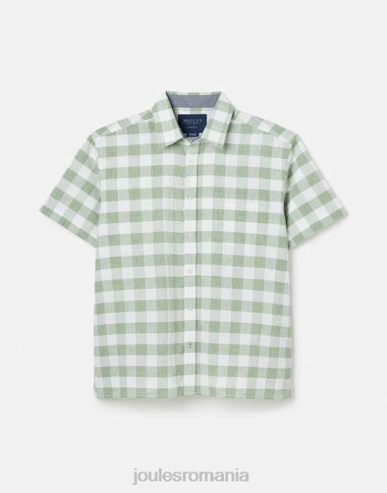 Joules bărbați cămașă de in breaker 48DH175 îmbrăcăminte vichy verde | Joules Romania