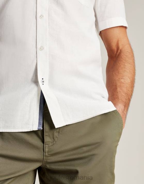 Joules bărbați cămașă de in breaker 48DH219 îmbrăcăminte alb | Joules bags
