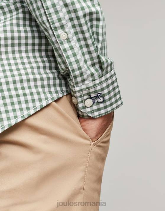 Joules bărbați cămașă din popelin cu potrivire clasică Goodridge 48DH225 îmbrăcăminte vichy verde | Joules bags