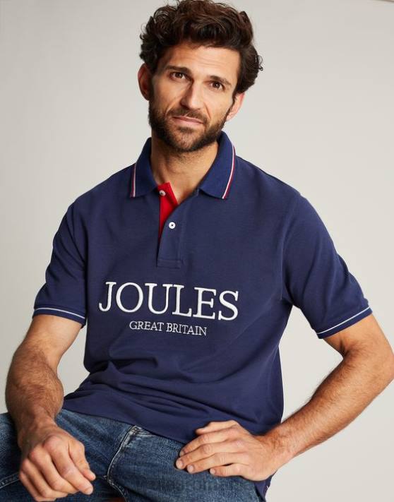Joules bărbați cămaşă polo 48DH237 îmbrăcăminte albastru profund | Joules bags