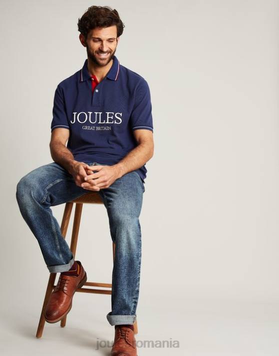 Joules bărbați cămaşă polo 48DH237 îmbrăcăminte albastru profund | Joules bags