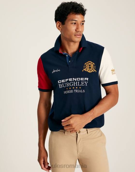 Joules bărbați tricou polo burghley cu mâneci scurte 48DH222 îmbrăcăminte marina franceză | Joules bags