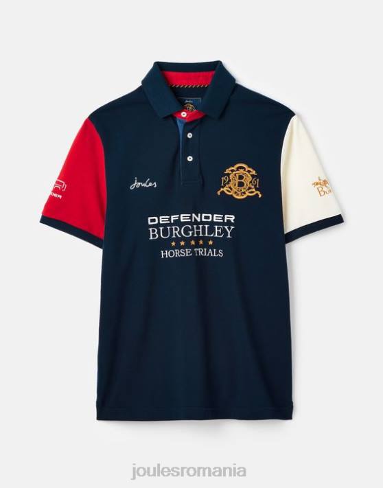 Joules bărbați tricou polo burghley cu mâneci scurte 48DH222 îmbrăcăminte marina franceză | Joules bags