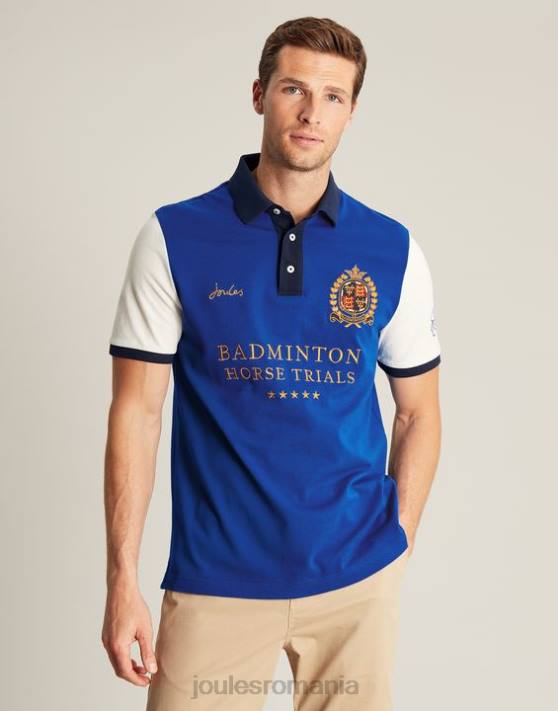 Joules bărbați tricou polo de badminton 48DH176 îmbrăcăminte albastru | Joules cizme