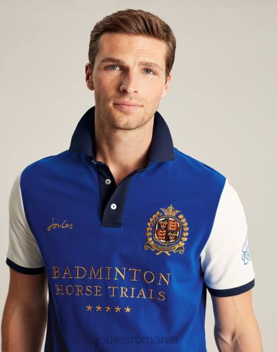Joules bărbați tricou polo de badminton 48DH176 îmbrăcăminte albastru | Joules cizme