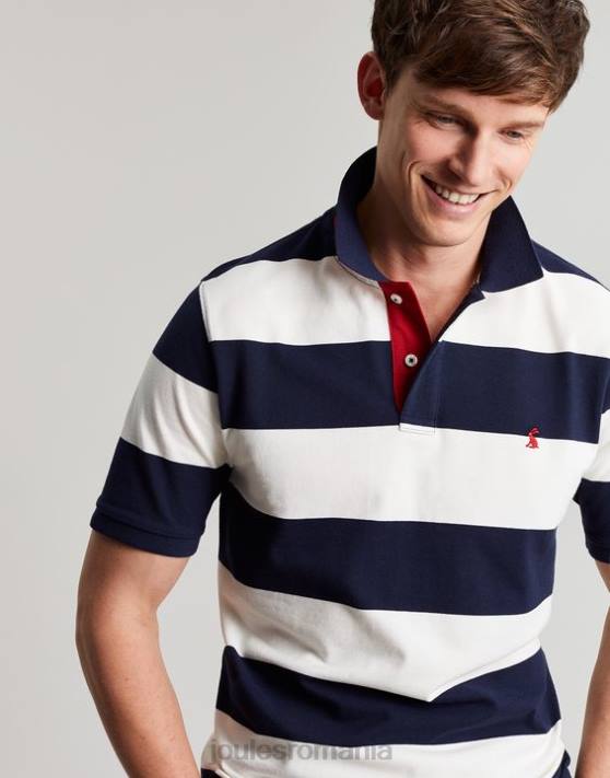Joules bărbați tricou polo filbert 48DH165 îmbrăcăminte dungă albastră albă | Joules bags
