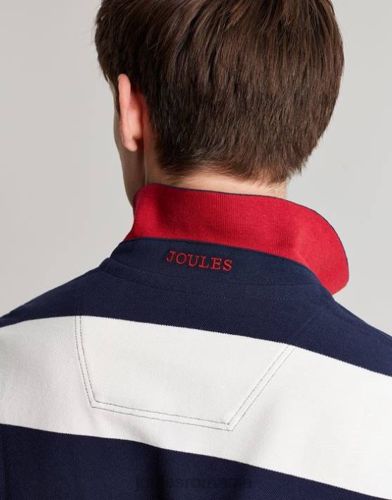 Joules bărbați tricou polo filbert 48DH165 îmbrăcăminte dungă albastră albă | Joules bags