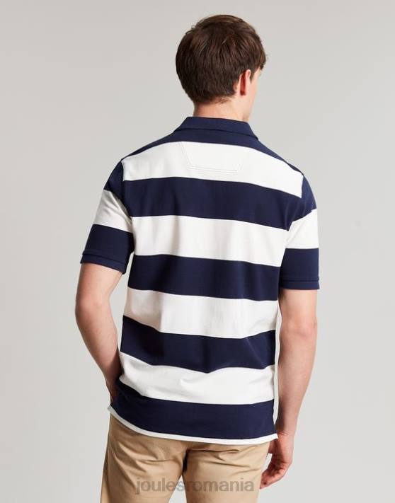 Joules bărbați tricou polo filbert 48DH165 îmbrăcăminte dungă albastră albă | Joules bags