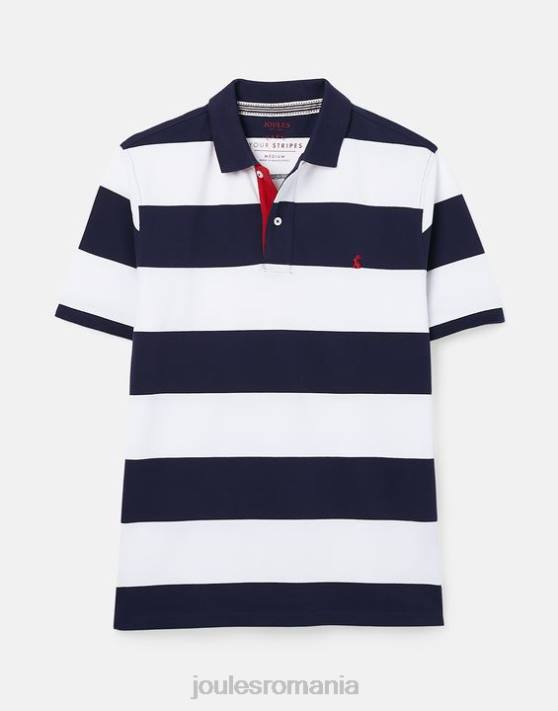 Joules bărbați tricou polo filbert 48DH165 îmbrăcăminte dungă albastră albă | Joules bags