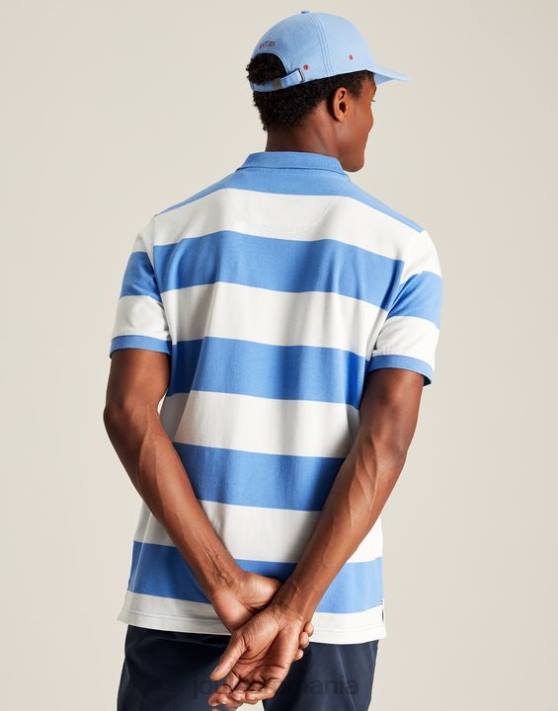 Joules bărbați tricou polo filbert 48DH201 îmbrăcăminte dungă albă albastră mijlocie | Joules bags
