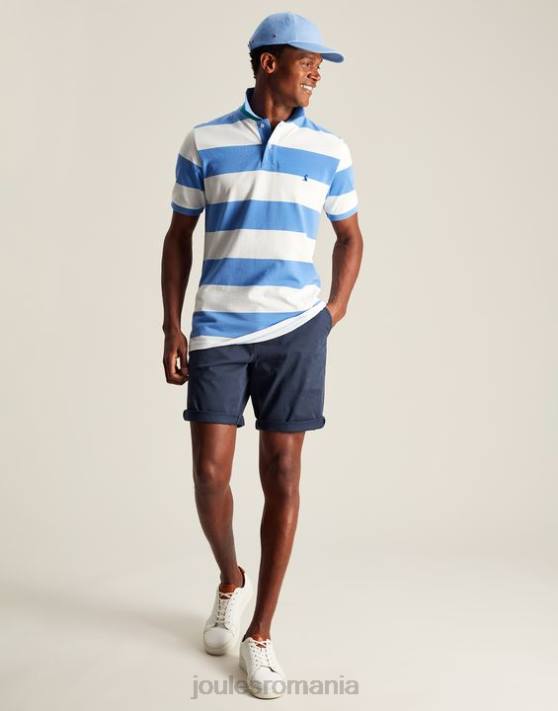 Joules bărbați tricou polo filbert 48DH201 îmbrăcăminte dungă albă albastră mijlocie | Joules bags