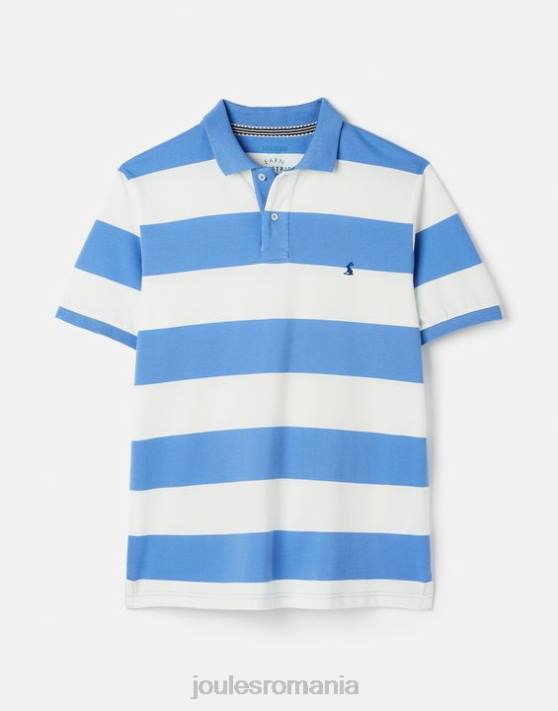 Joules bărbați tricou polo filbert 48DH201 îmbrăcăminte dungă albă albastră mijlocie | Joules bags