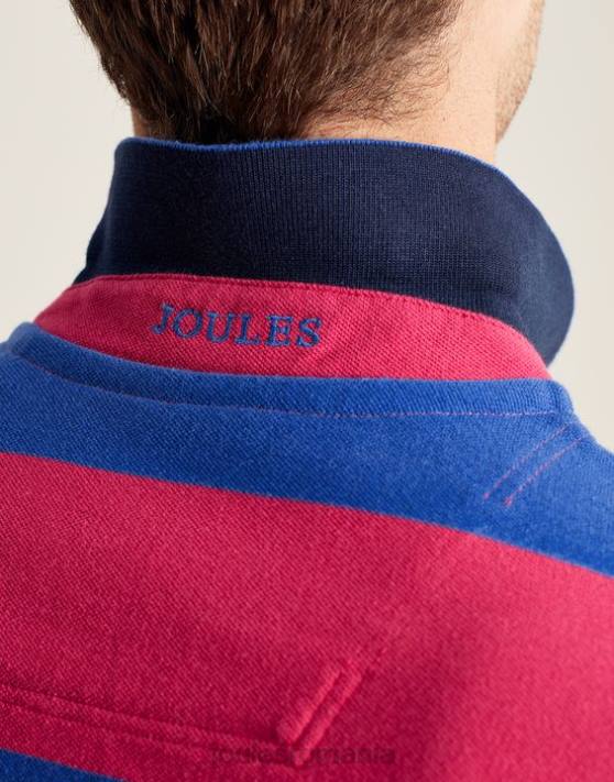 Joules bărbați tricou polo filbert 48DH204 îmbrăcăminte dungă roz albastru mijlociu | Joules bags