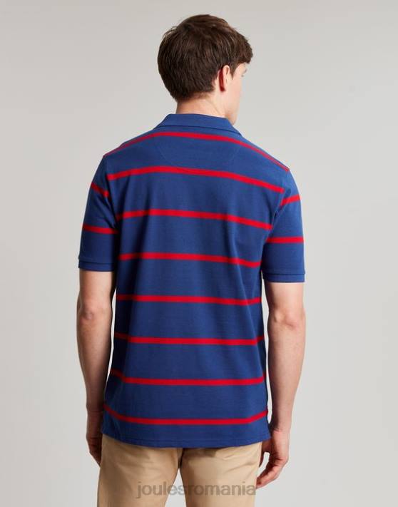 Joules bărbați tricou polo filbert 48DH217 îmbrăcăminte dungă roșie bleumarin | Joules Romania