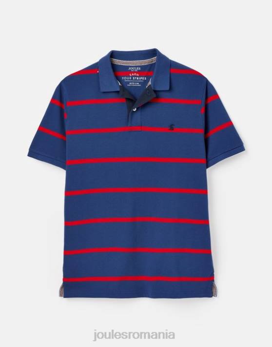 Joules bărbați tricou polo filbert 48DH217 îmbrăcăminte dungă roșie bleumarin | Joules Romania