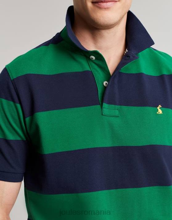 Joules bărbați tricou polo filbert 48DH218 îmbrăcăminte dungă verde bleumarin | Joules cizme