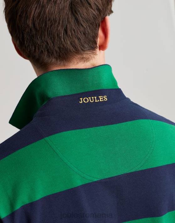Joules bărbați tricou polo filbert 48DH218 îmbrăcăminte dungă verde bleumarin | Joules cizme