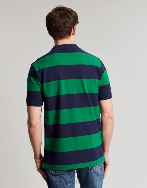 Joules bărbați tricou polo filbert 48DH218 îmbrăcăminte dungă verde bleumarin | Joules cizme