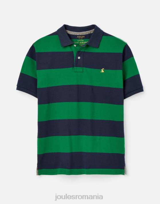 Joules bărbați tricou polo filbert 48DH218 îmbrăcăminte dungă verde bleumarin | Joules cizme