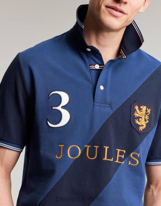 Joules bărbați tricou polo impodobit 48DH216 îmbrăcăminte albastru profund | Joules bags