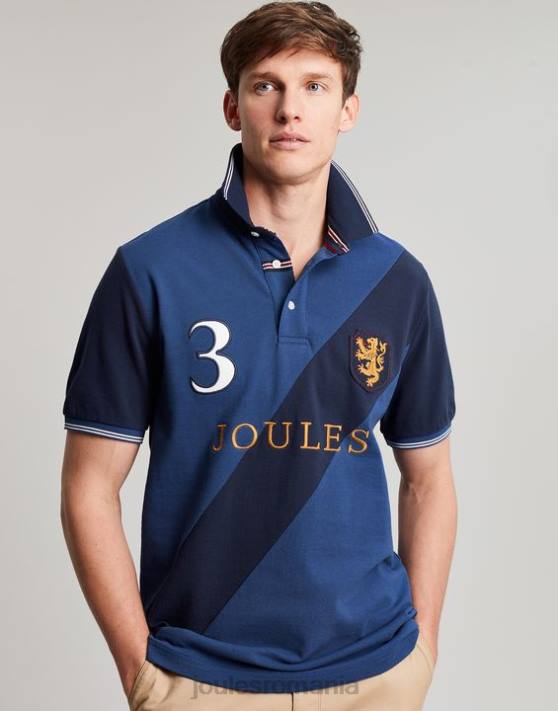Joules bărbați tricou polo impodobit 48DH216 îmbrăcăminte albastru profund | Joules bags