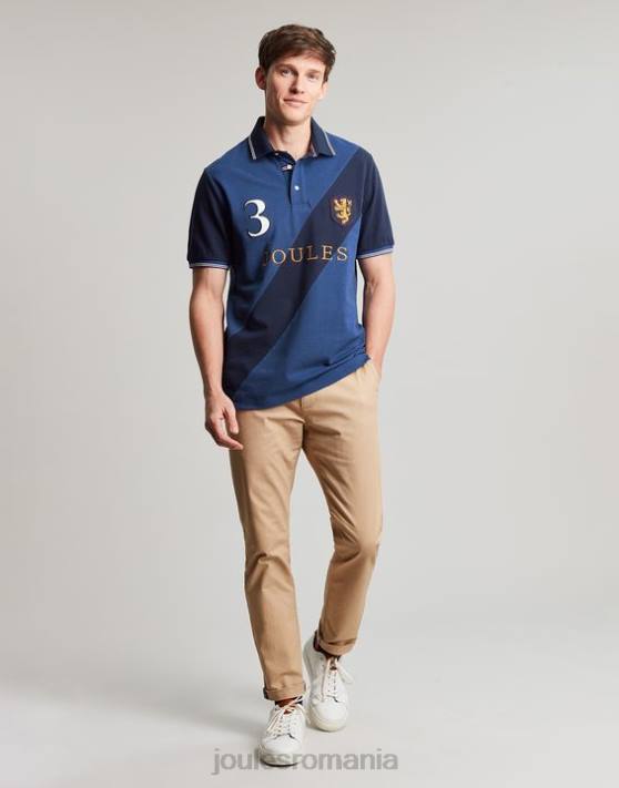 Joules bărbați tricou polo impodobit 48DH216 îmbrăcăminte albastru profund | Joules bags