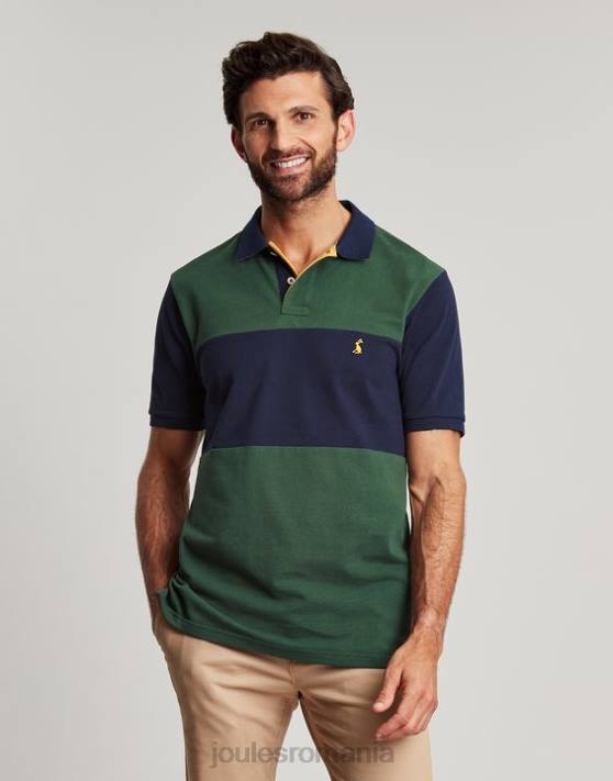 Joules bărbați tricou polo lemnos 48DH173 îmbrăcăminte verde închis | Joules cizme