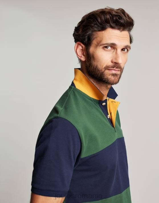 Joules bărbați tricou polo lemnos 48DH173 îmbrăcăminte verde închis | Joules cizme