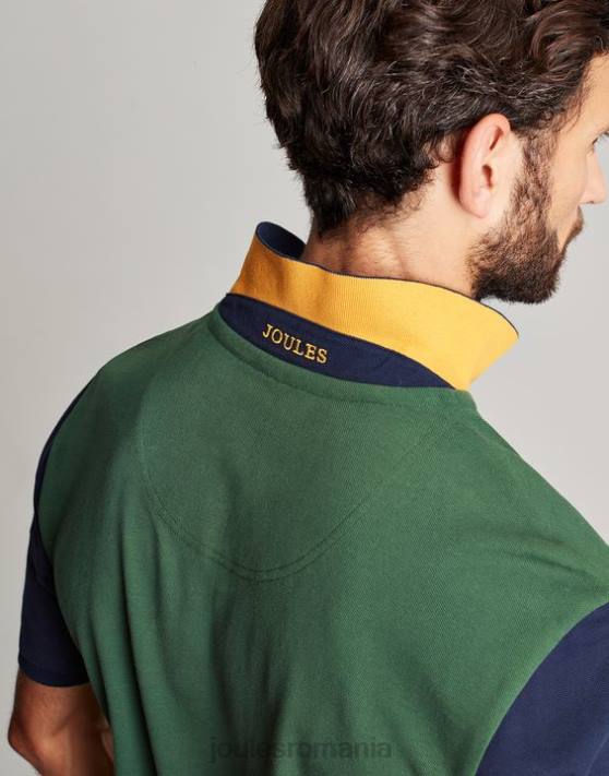 Joules bărbați tricou polo lemnos 48DH173 îmbrăcăminte verde închis | Joules cizme