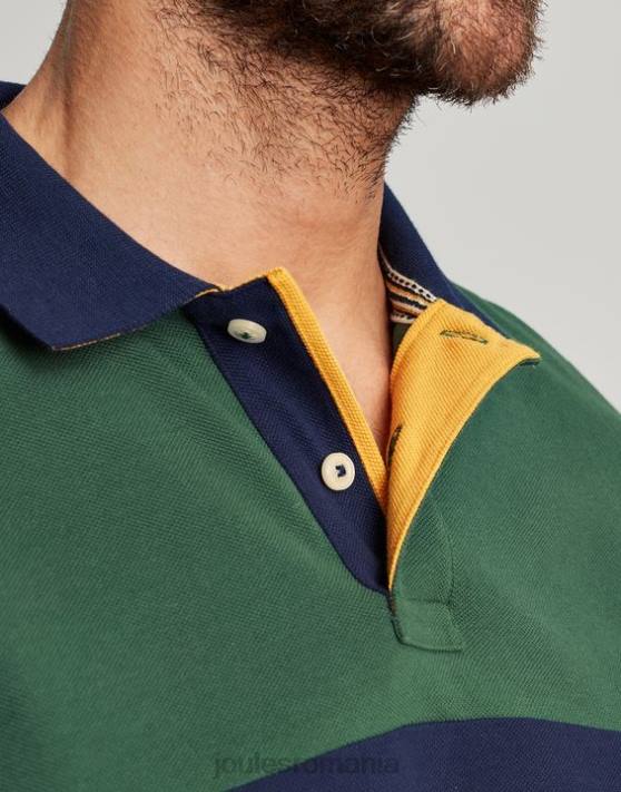 Joules bărbați tricou polo lemnos 48DH173 îmbrăcăminte verde închis | Joules cizme