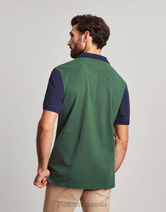 Joules bărbați tricou polo lemnos 48DH173 îmbrăcăminte verde închis | Joules cizme