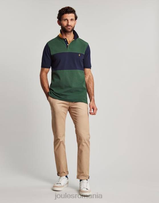 Joules bărbați tricou polo lemnos 48DH173 îmbrăcăminte verde închis | Joules cizme